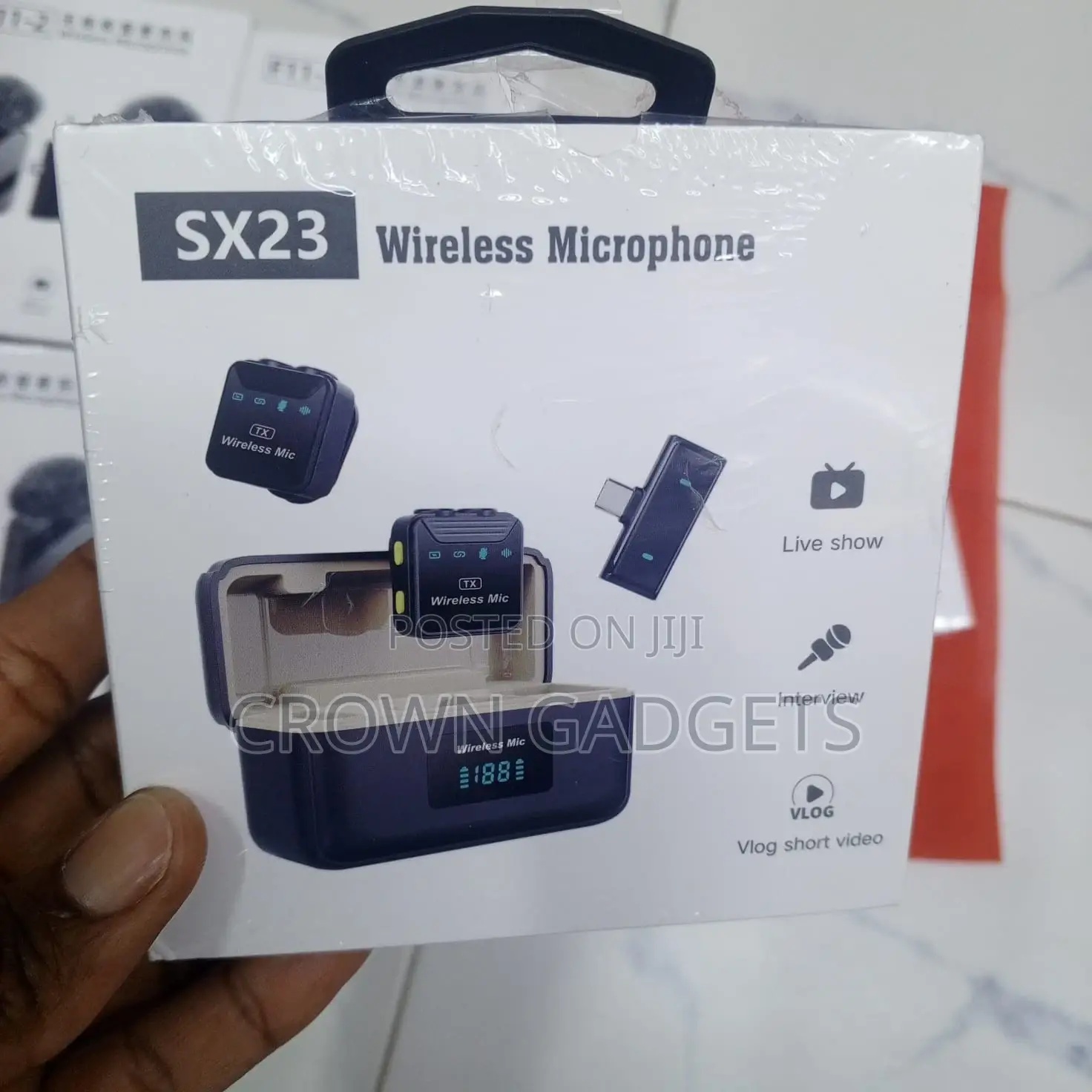 Sx23 Wireless Lapel Mic With Case 9h Battery 40m Range