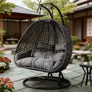 Office Chair : 2-Person Outdoor Hanging Wicker Swing Chair