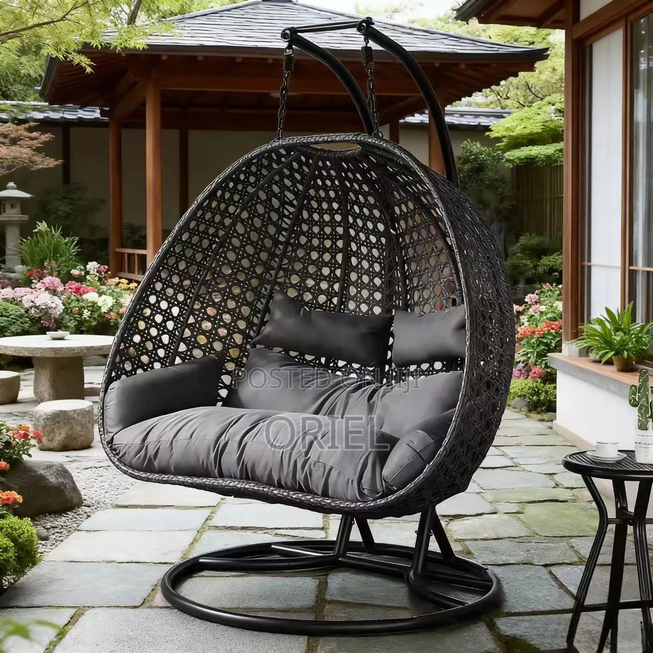 Office Chair : 2-Person Outdoor Hanging Wicker Swing Chair