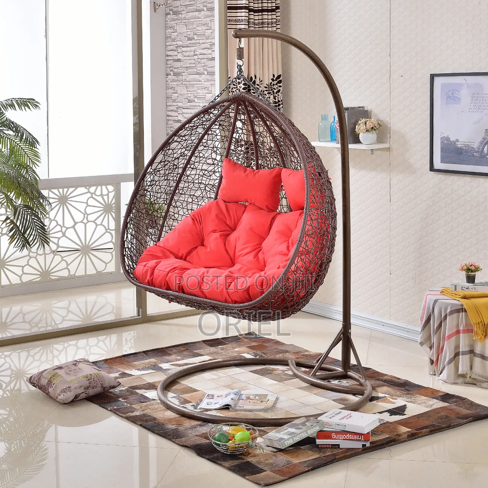 Office Chair : 2-Person Outdoor Hanging Wicker Swing Chair