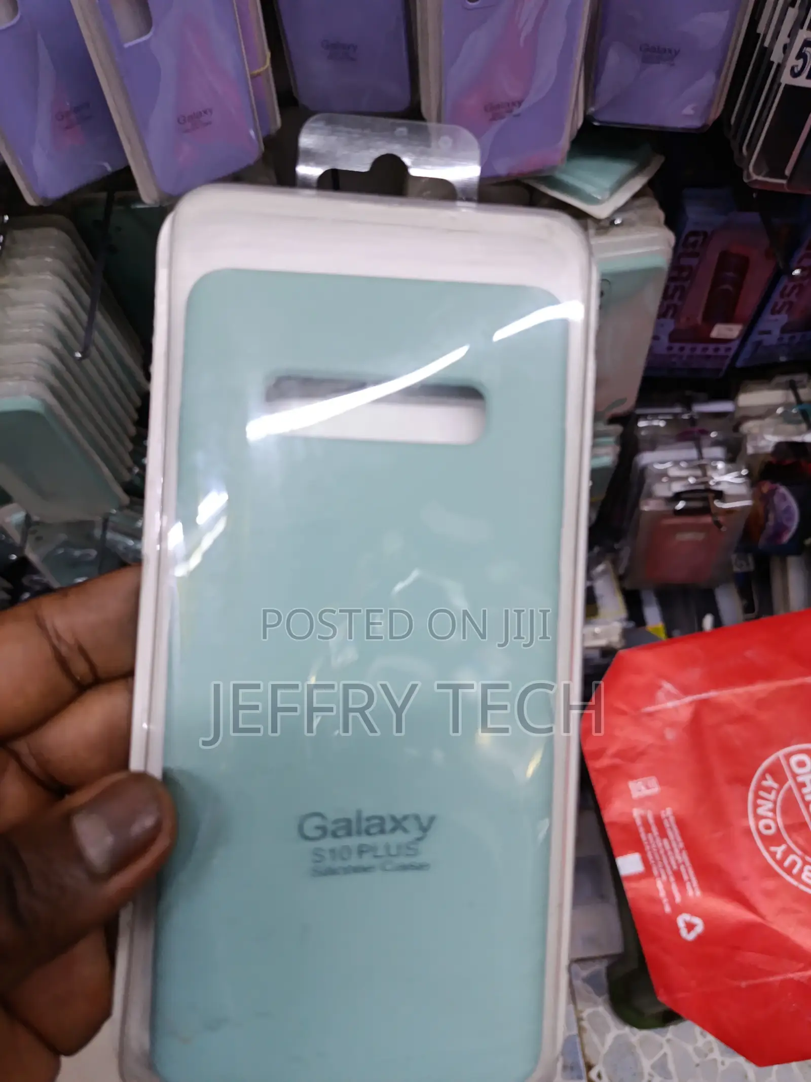 Yupee Samsung Galaxy S10+ Liquid Silicone Case With Cloth Lining- Mint