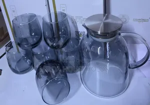 7 Set Smoky Glass Borrosilicate Water Set.