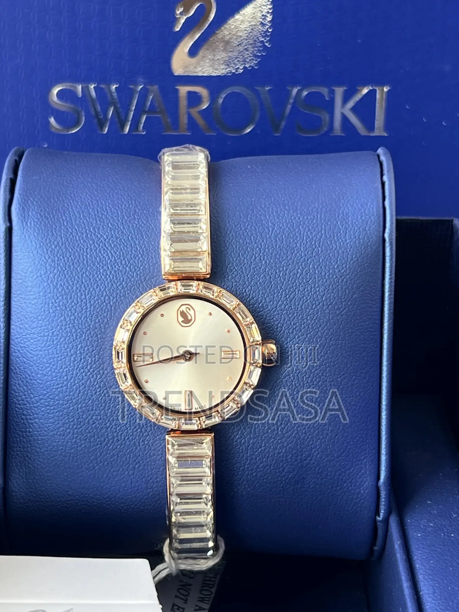 Swarovski Crystals Rose Gold Ladies Matrix Bangle Watch