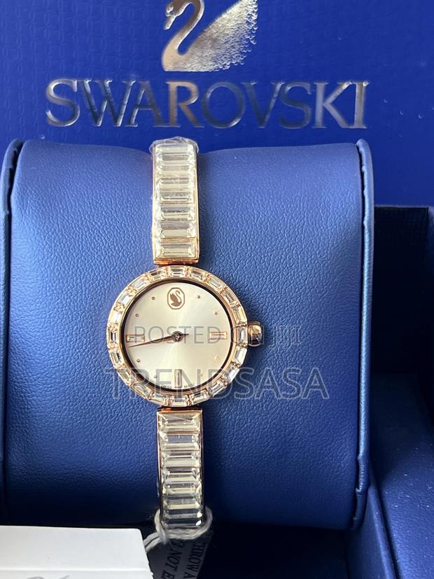 Swarovski Crystals Rose Gold Ladies Matrix Bangle Watch - thumbnail 4