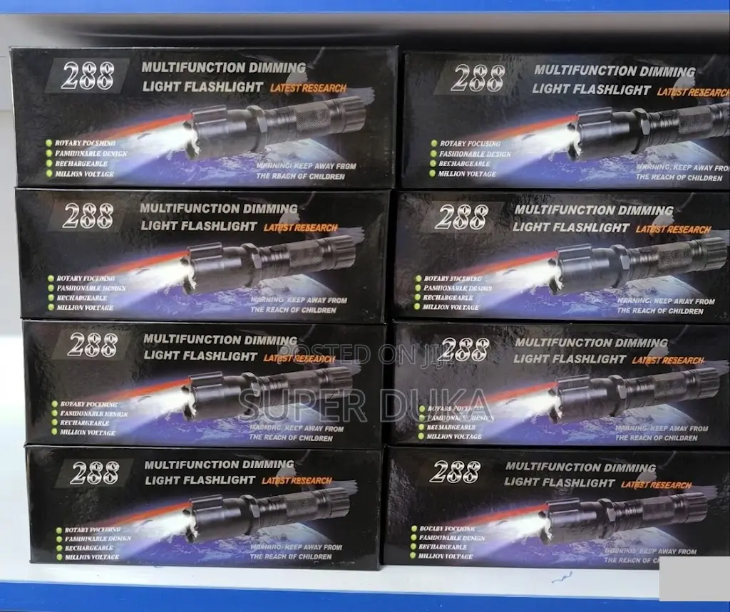 Rechargeable 288 Flashlight 3-in-1 Led Red Laser Torch.