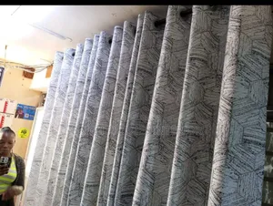 Dark Grey Very Unique Beautiful Curtain Pattern