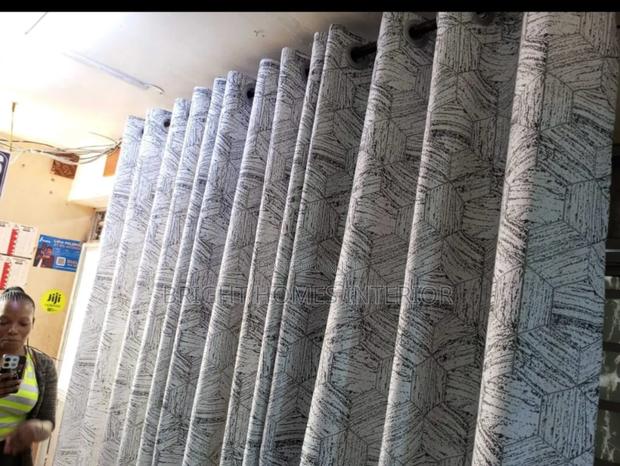 Dark Grey Very Unique Beautiful Curtain Pattern