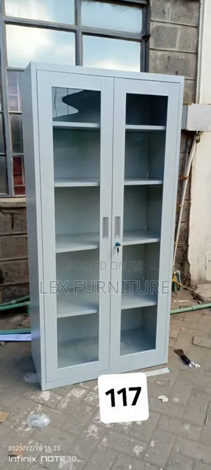 Glass and Metallic Filling Cabinet