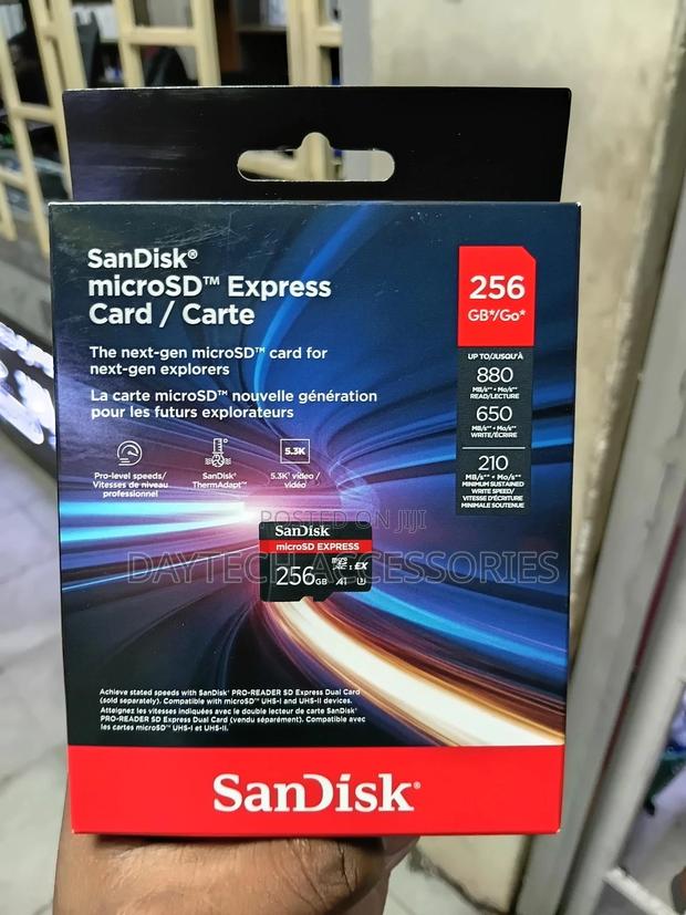 Sandisk 256gb Express Microsd Card Up to 880mb/S Read 650mb/S Write.
