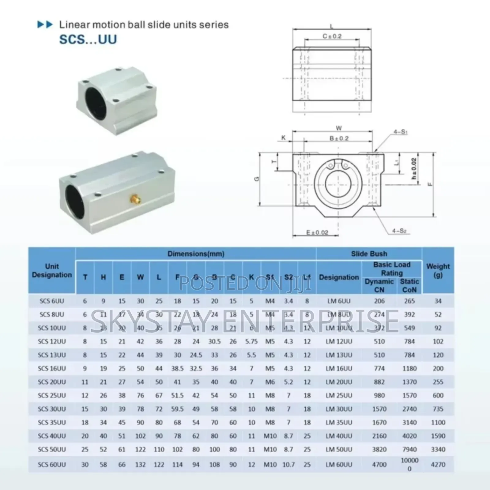 Scs20 Linear Rail 20*1200mm Pair