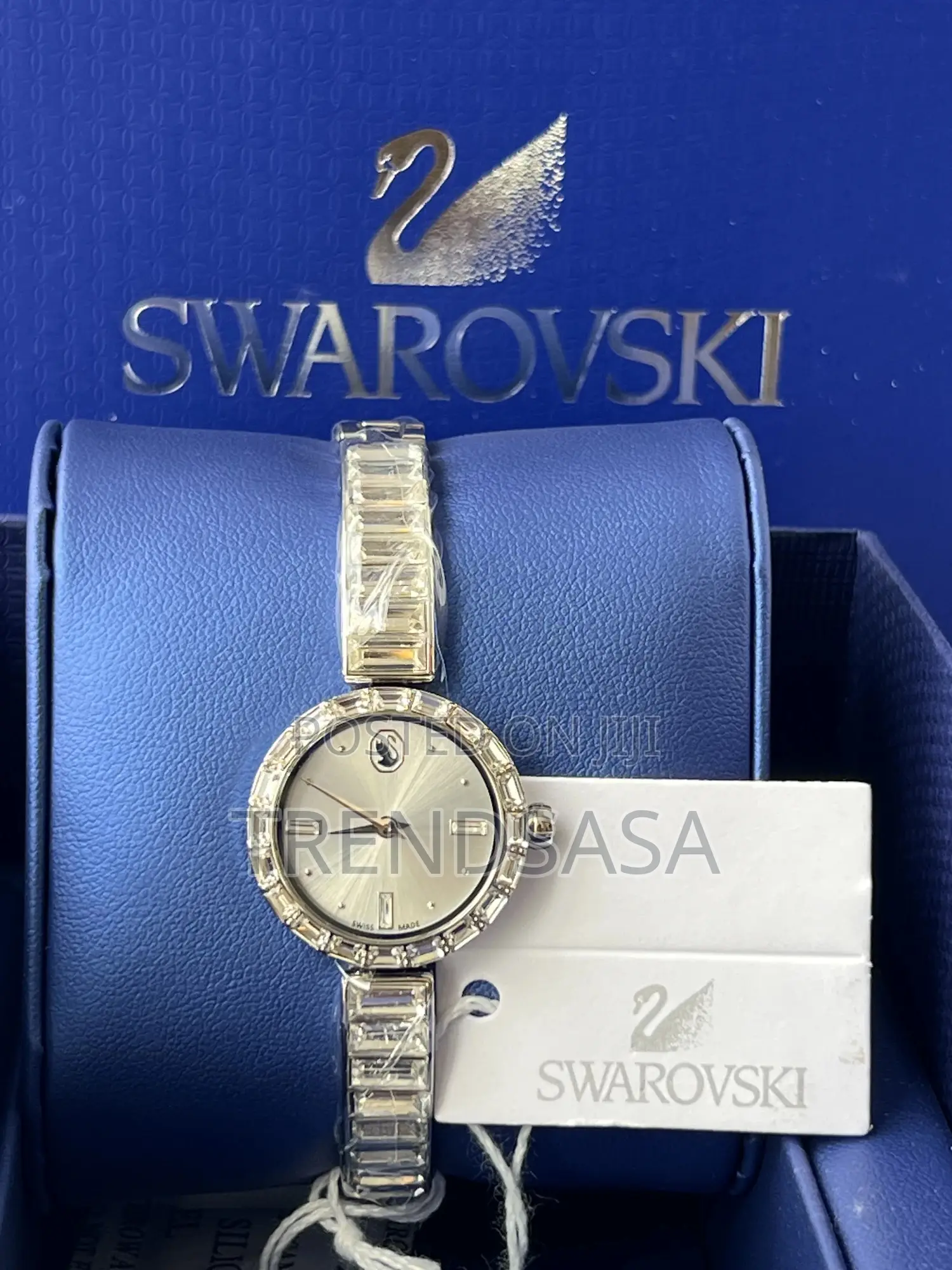 Swarovski Crystals Silver Ladies Matrix Bangle Watch
