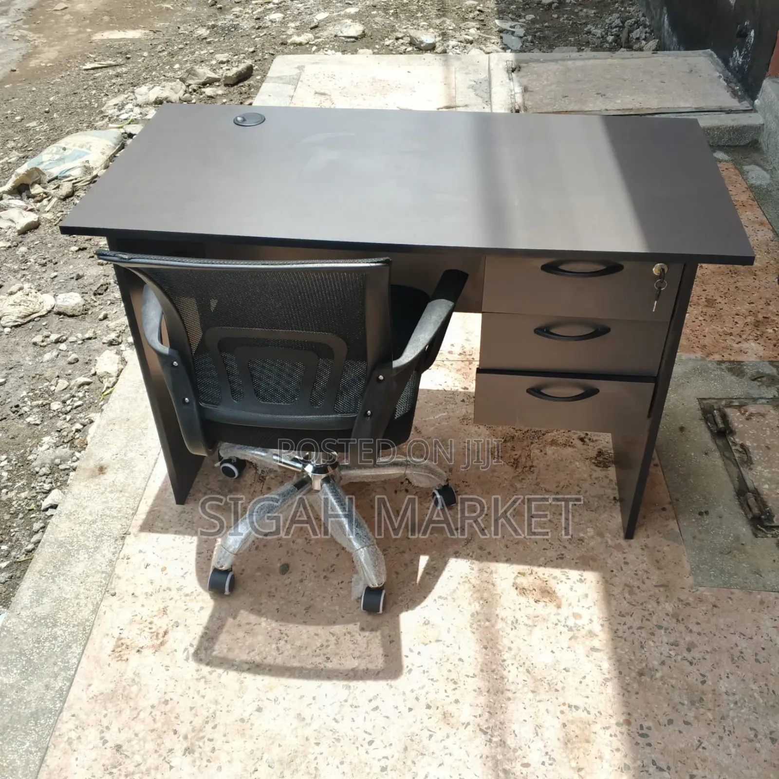 Grey Office Desk and Chair Available