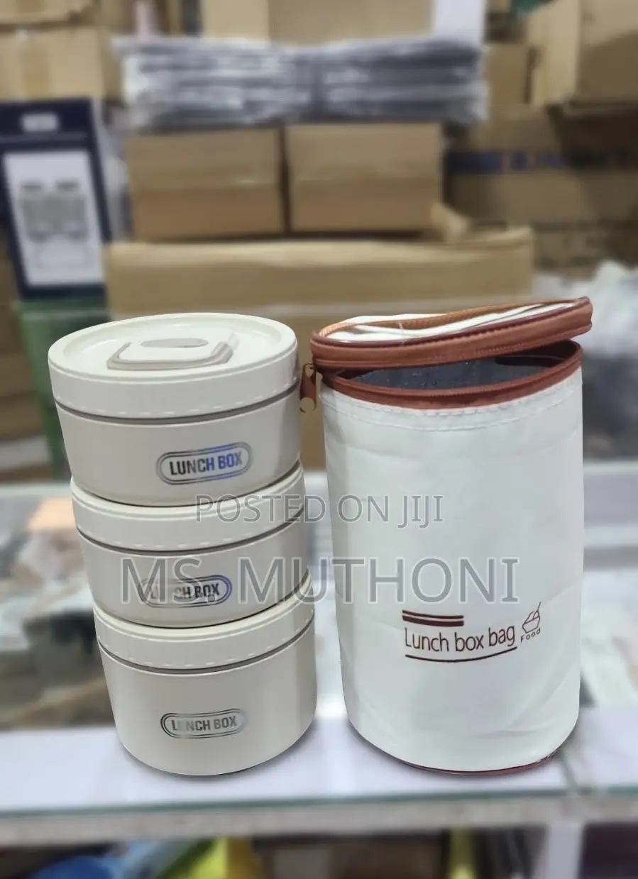 3 PCS Stainless Bento Lunch Box Set With an Insulated Thermal Bag.