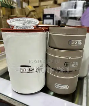3 PCS Stainless Bento Lunch Box Set With an Insulated Thermal Bag.