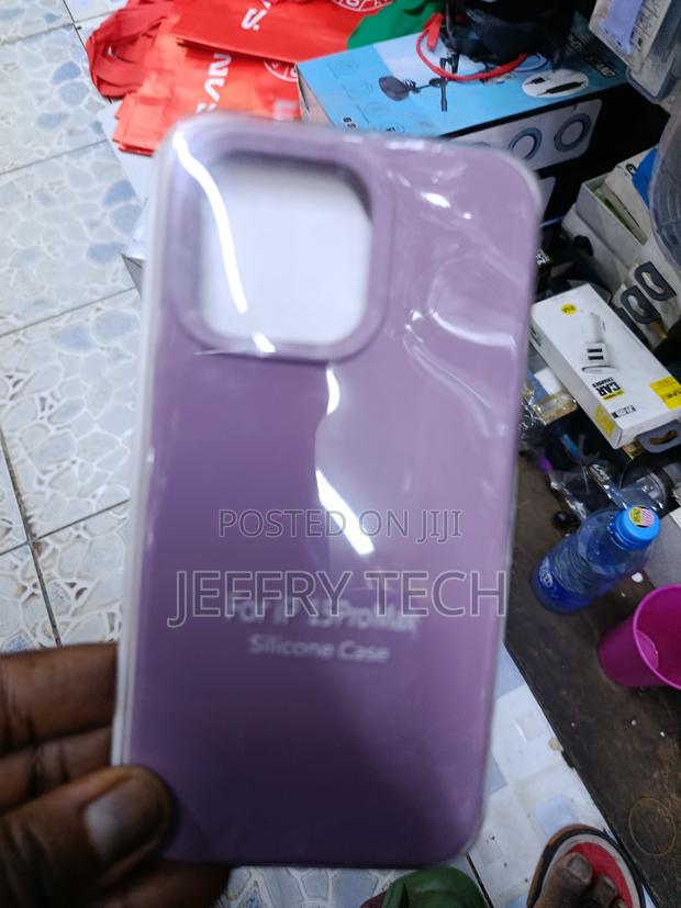 Cofker iPhone 15 Pro Max Liquid Silicone Case With Cloth Lining-Purple - main view