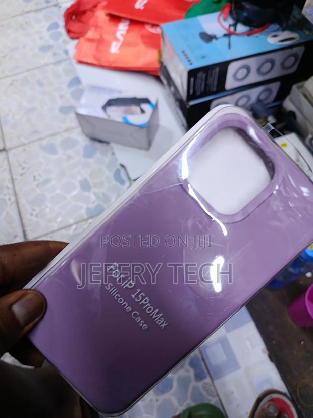 Cofker iPhone 15 Pro Max Liquid Silicone Case With Cloth Lining-Purple - thumbnail 2