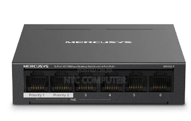 Mercusys 6-Port 10/100mbps Desktop Switch With 4-Port Poe+ (Tl-Ms106lp - thumbnail 2