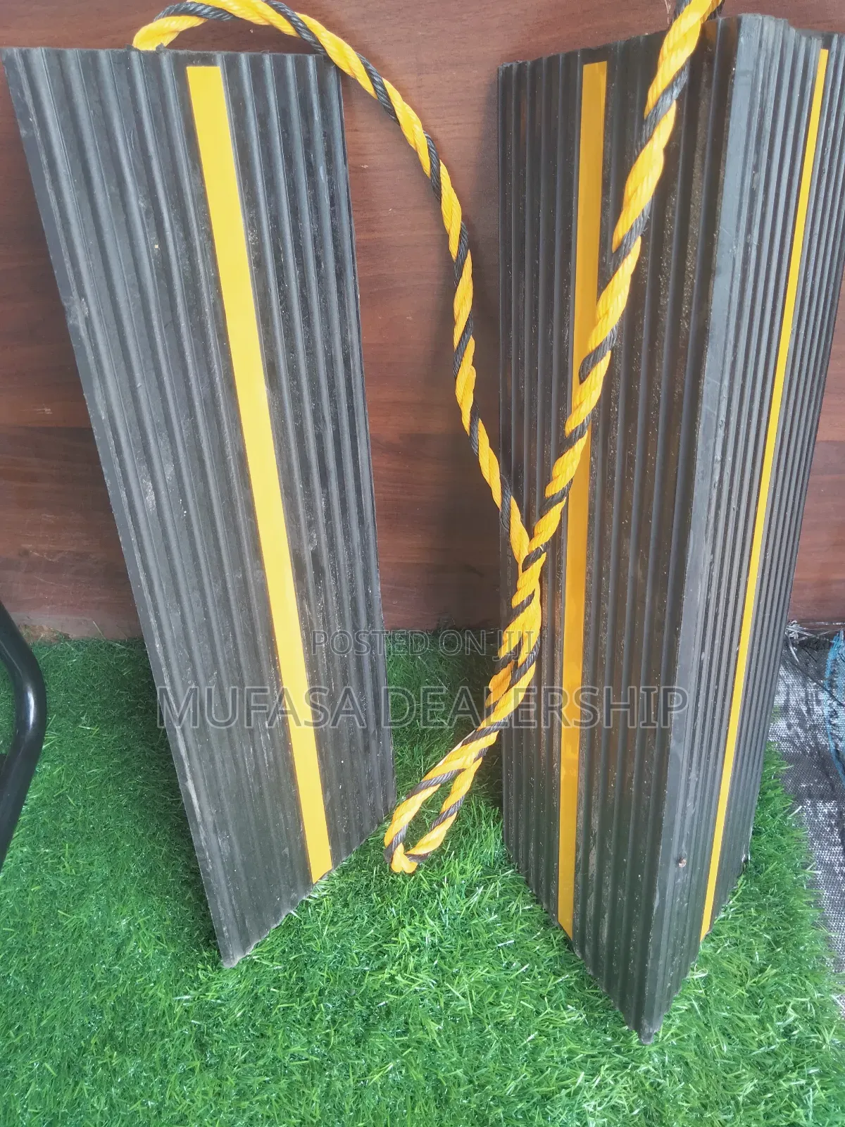 Yellow/Black Reflective Aeroplane Wheel Chocks