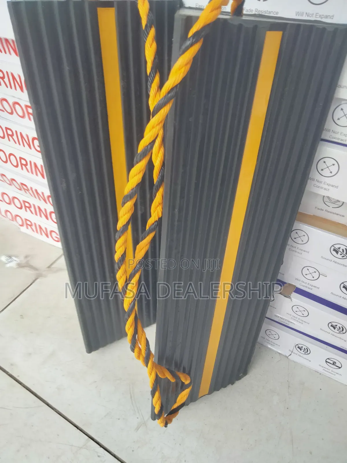 Yellow/Black Reflective Aeroplane Wheel Chocks