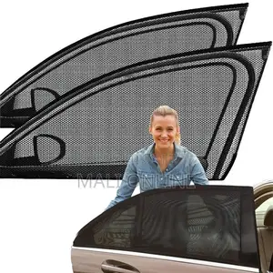 2pcs Stretchable Car Window Sun Shade Mesh Uv Protection Cover Screen
