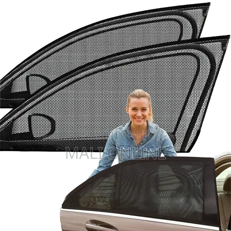 2pcs Stretchable Car Window Sun Shade Mesh Uv Protection Cover Screen