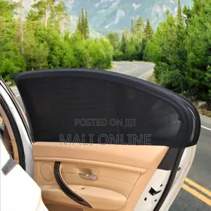2pcs Stretchable Car Window Sun Shade Mesh Uv Protection Cover Screen