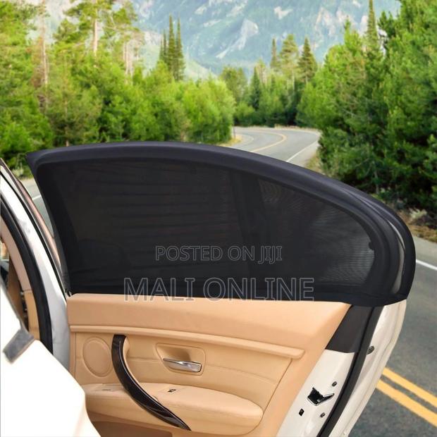 2pcs Stretchable Car Window Sun Shade Mesh Uv Protection Cover Screen - thumbnail 2