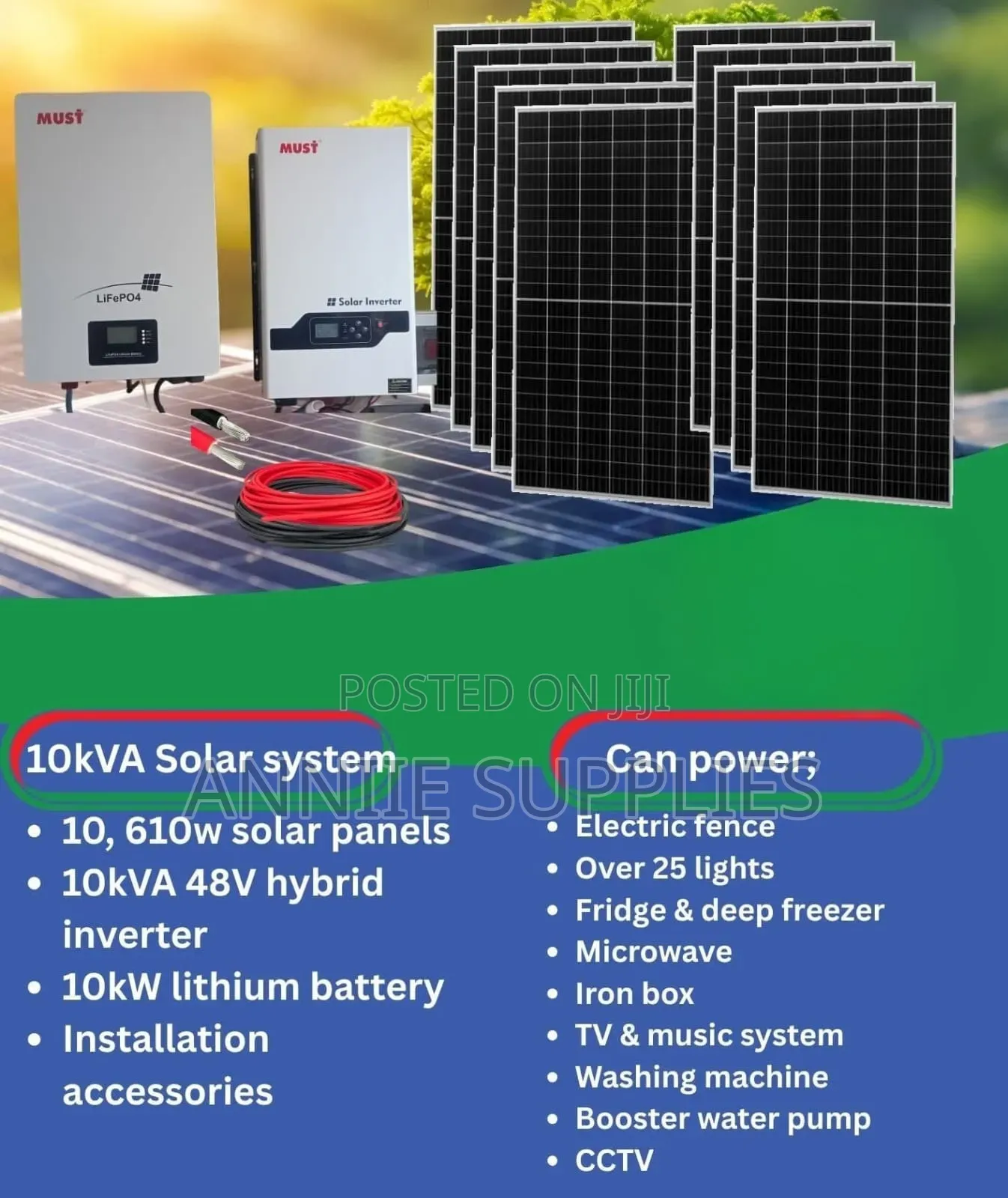 10kva Solar System+10pcs 610w Solar Panels