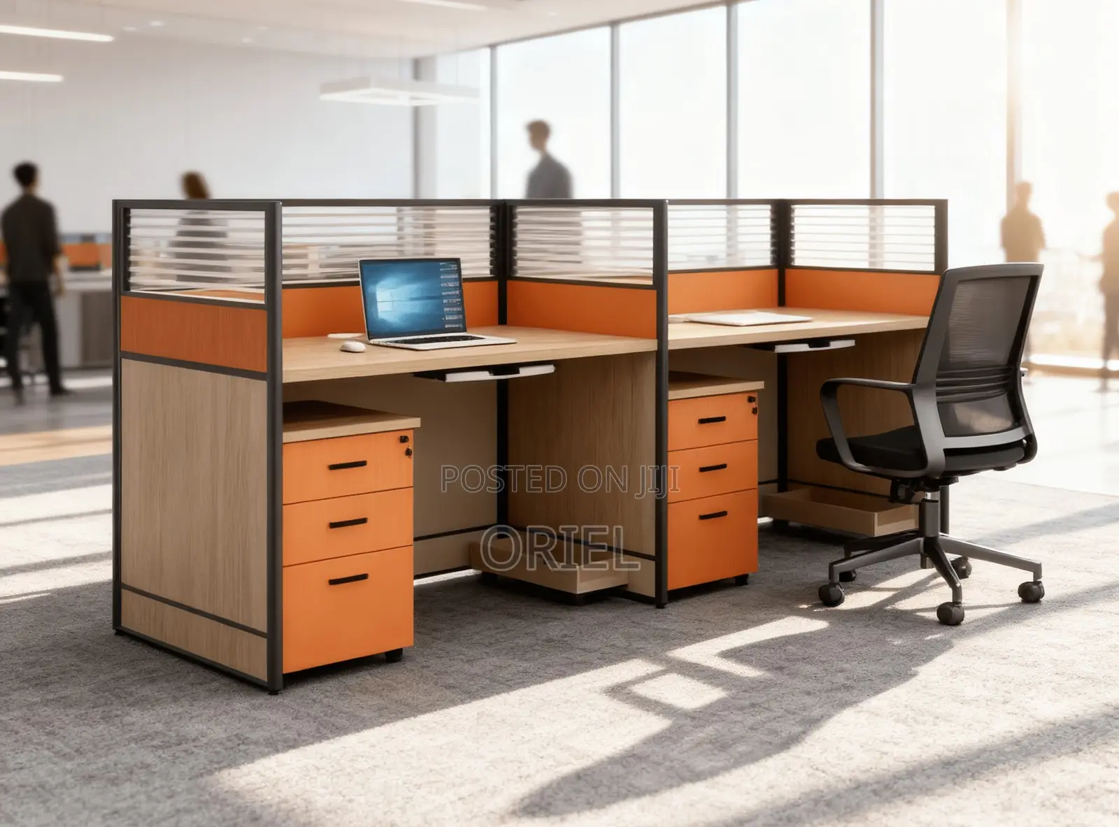 Office Workstation : Office 2-Way Straight Modular Workstation