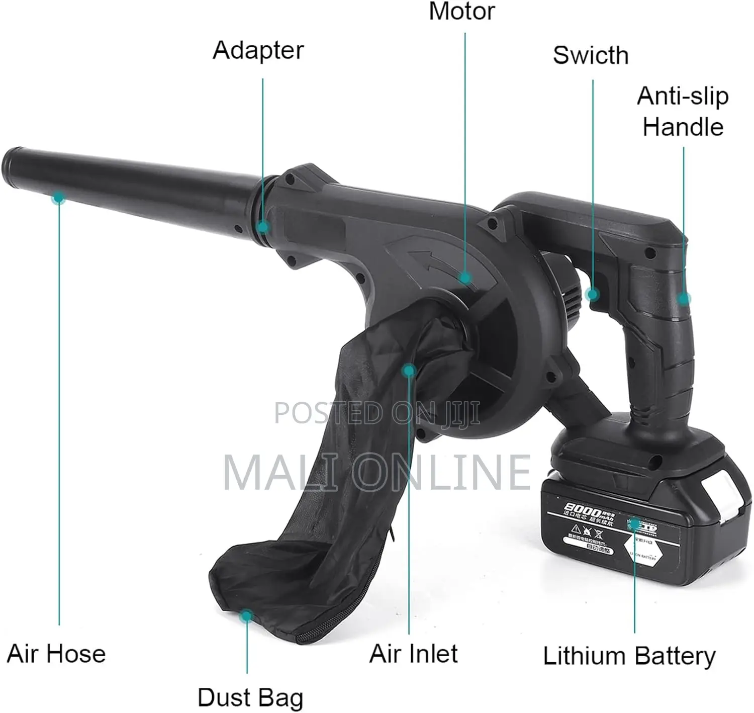 Cordless Leaf Blower Vacuum Cleaner Lithium Battery Electric Sweeper