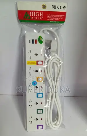 High Astra 5-Way Extension Socket.2 Usb + Type-C .Heavy Duty 2500w