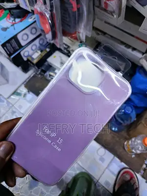 Lilac Liquid Silicone Inner Microfiber Case for iPhone 15 -Purple