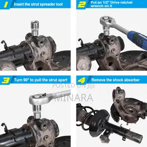 2 Pc, Suspension Strut Spreader Socket, 1/2" Dr Shock Absorber Tool