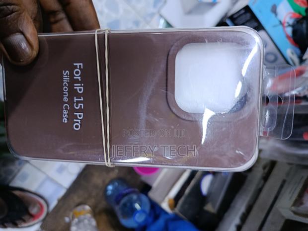 Elan iPhone 15 Pro Liquid Silicone Case With Cloth Lining -Brown - main view