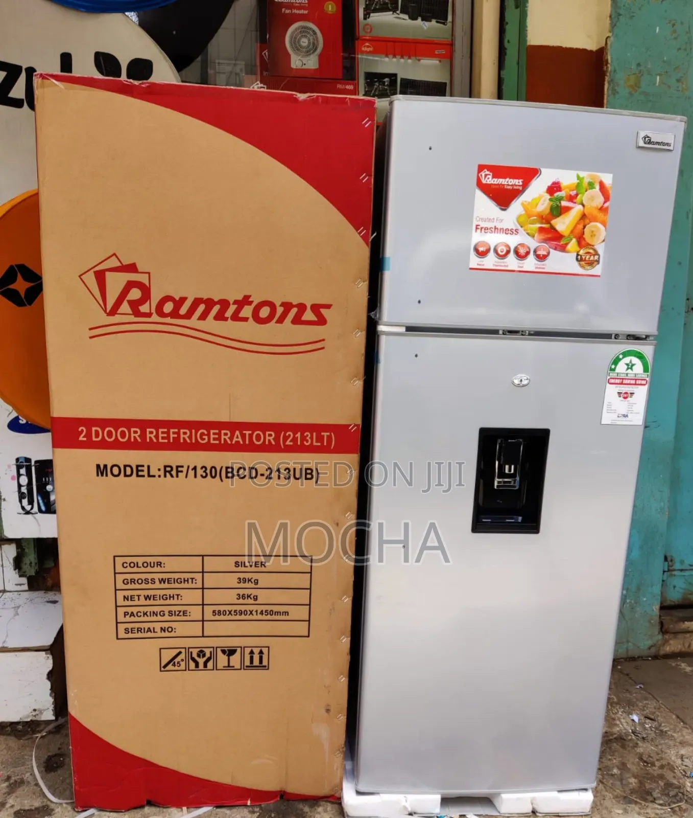 Ramtons 213 Liters 2 Door Direct Cool Fridge + Dispenser