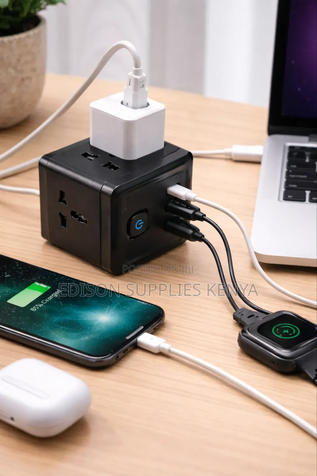 Travel Adapter Socket Cube Extension Multi Plug Portable Usb Charger