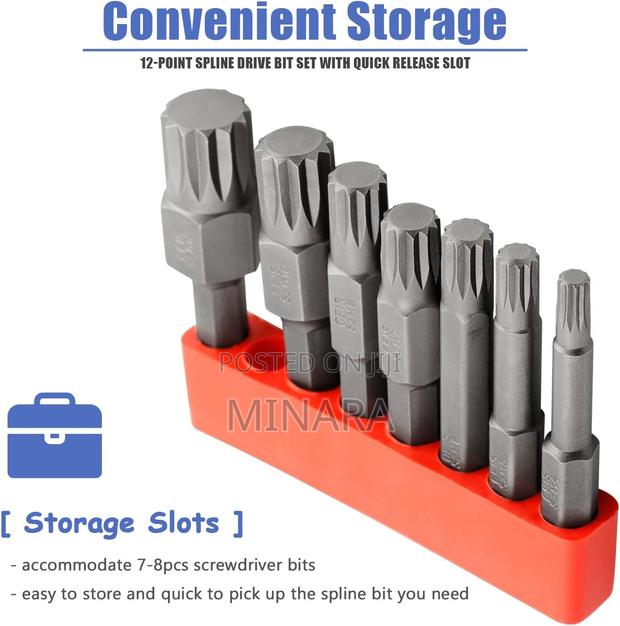 7 Pcs, Spline Drill Screwdriver Bits, Triple Square XZN Bits,M4-M12 - thumbnail 4