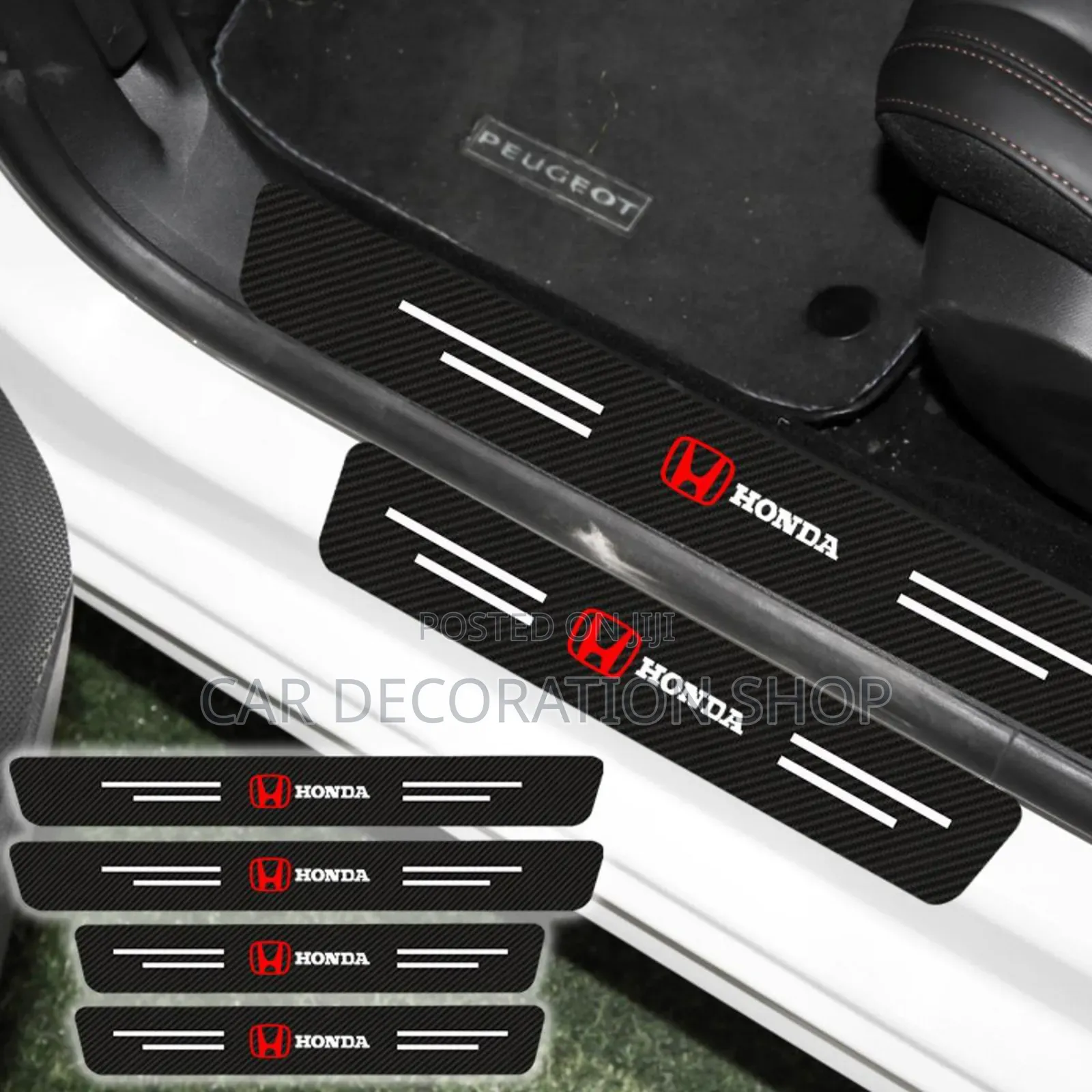 4pcs Honda Door Step Antiscratch Carbon Finish Stickers