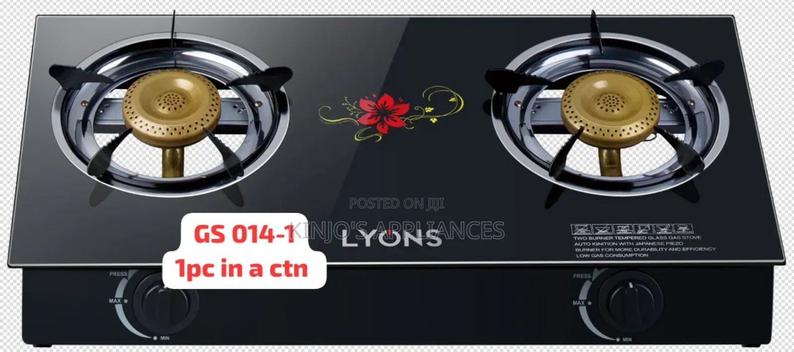 Ailyons Glass Table Top 2burner Cooker