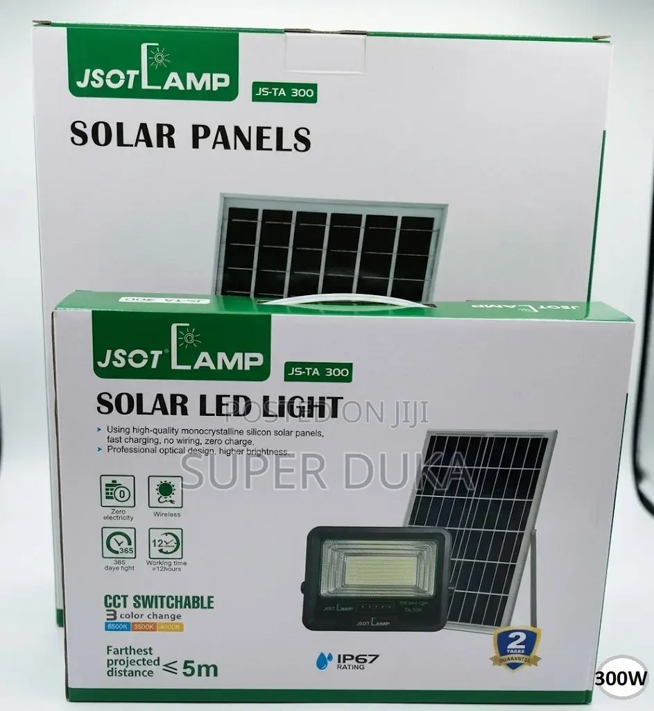 Jsot 300w Solar Led Flood Light - Ip67 Waterproof CCT Switchable