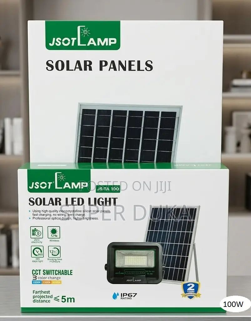 Jsot 100w Solar Led Flood Light-3 Color CCT Switchable Waterproof Ip67