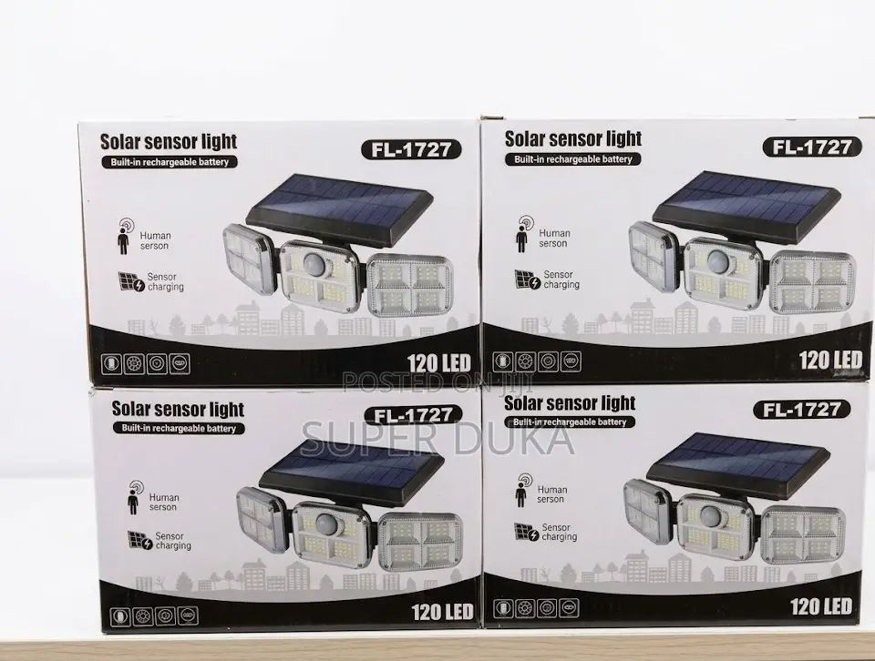 Solar Sensor Light 120 Led.Adjustable/Foldable Motion Sensor Lamp.1727