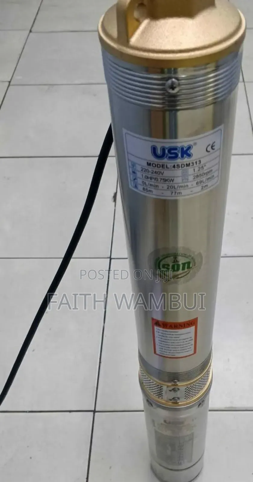 Usk 1hp Submassible Water Pump/Submersible Pump With Control Box