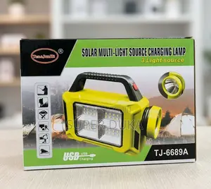 Tj-6689a Solar Rechargeable Emergency Led Lamp Usb Phone Power Bank