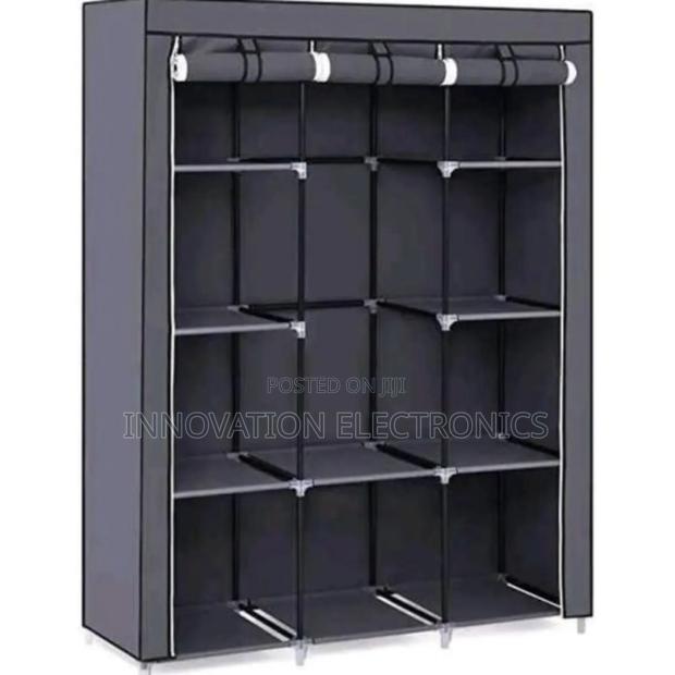 3-Column Portable Metallic Wardrobe
