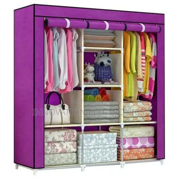 3-column Portable Wooden Wardrobe