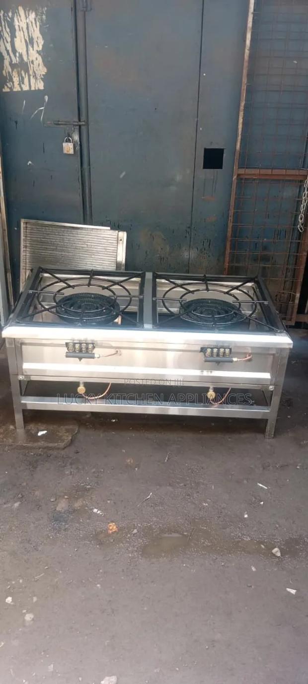 High Pressure Four Rings Stainless Steel Two Burner.