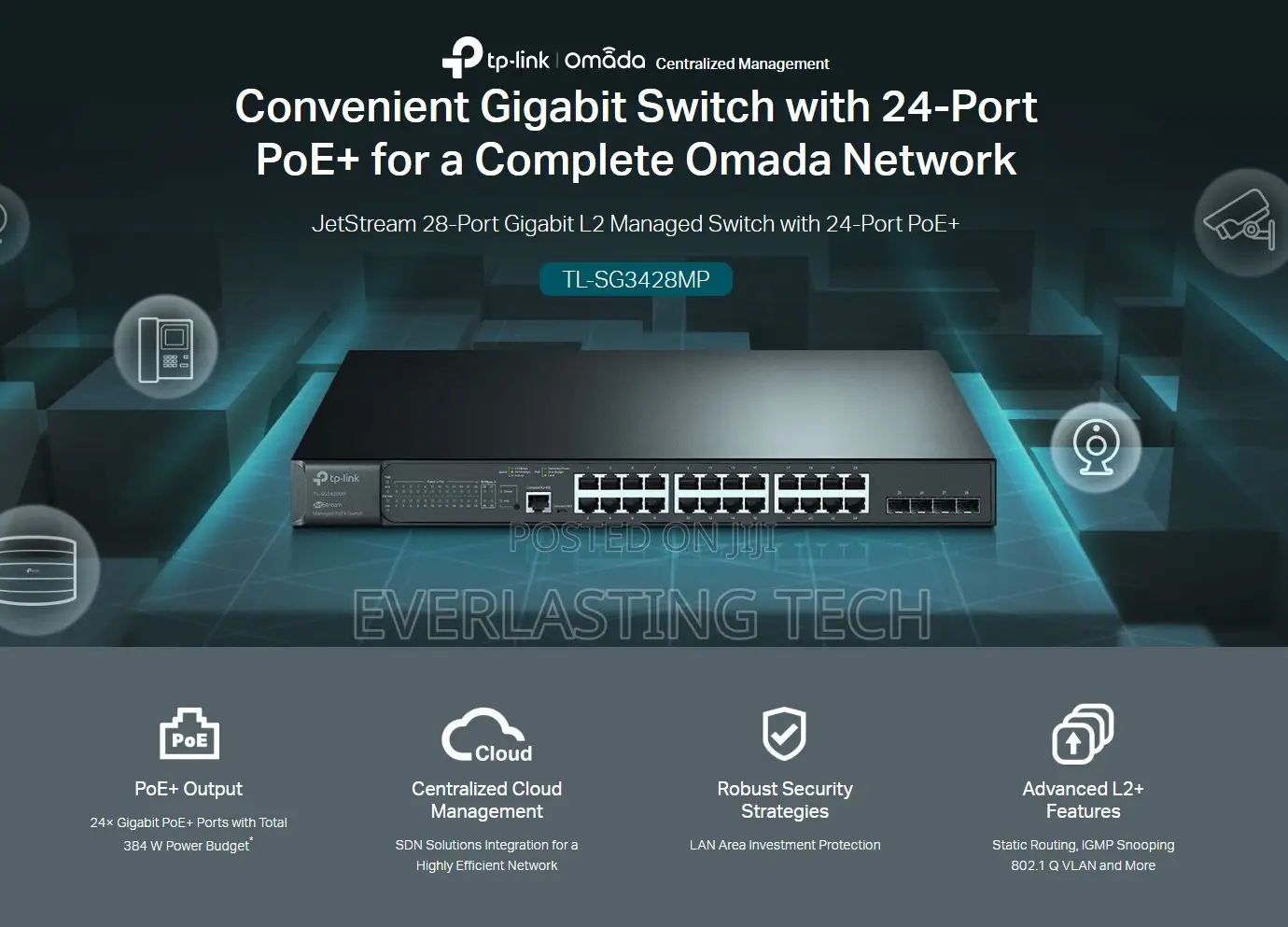 Tp-Link Omada Jetstream 28-Port Gigabit L2+ Managed Switch Tl-Sg3428mp
