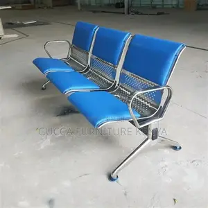 3-Link Blue Airport Lobby Reception Bench