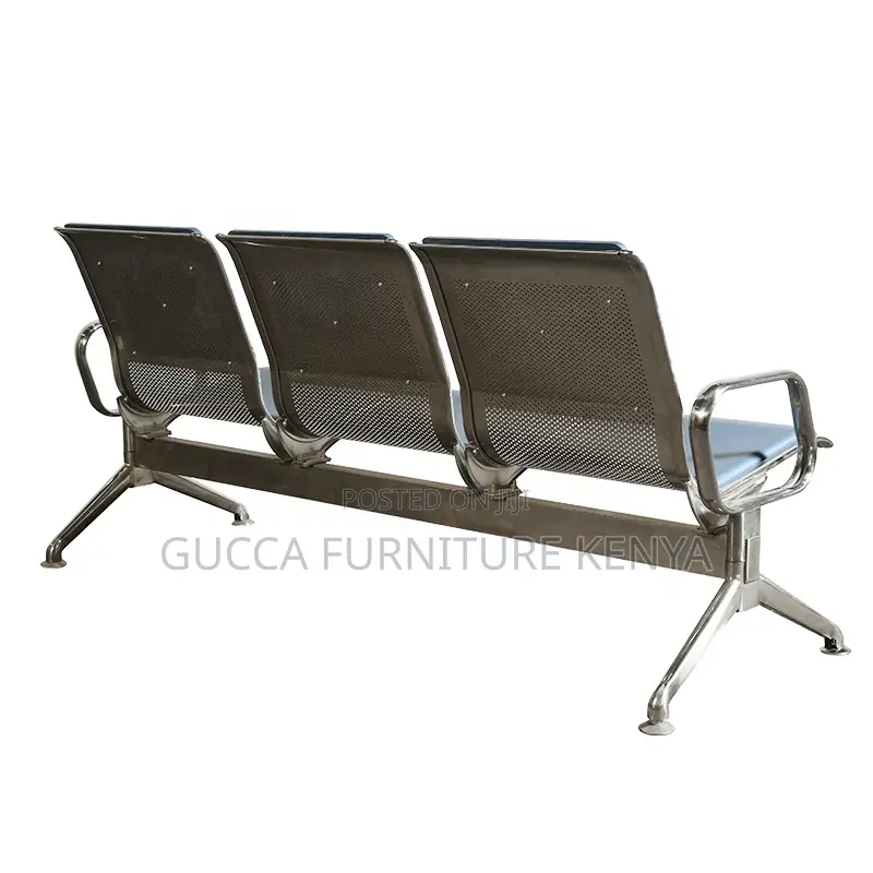 3-Link Blue Airport Lobby Reception Bench